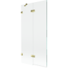 Paravan cadă Mexen Lunar, 2-panouri, stânga, 90 x 150 cm, transparent, auriu - 897-090-100-50-00-L