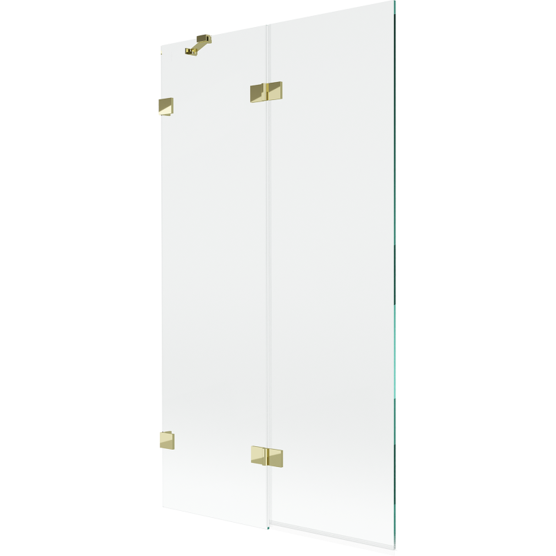 Mexen Lunar paravan de cadă cu 2 aripi, stânga 100 x 150 cm, transparent, auriu - 897-100-100-50-00-L