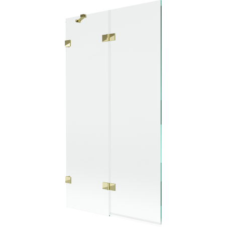 Mexen Lunar paravan de cadă cu 2 aripi, stânga 100 x 150 cm, transparent, auriu - 897-100-100-50-00-L