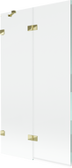 Mexen Lunar 2-szárnyú bal oldali fürdőkádparaván 100 x 150 cm, átlátszó, arany - 897-100-100-50-00-L