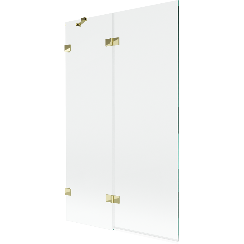 Mexen Lunar kádparaván, 2-szárnyú, balos, 110 x 150 cm, átlátszó, arany - 897-110-100-50-00-L