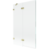 Paravan cadă Mexen Lunar cu 2 uși, stânga 110 x 150 cm, transparent, auriu - 897-110-100-50-00-L