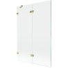 Mexen Lunar paravan de cadă cu 2 uși stânga 120 x 150 cm, transparent, auriu - 897-120-100-50-00-L