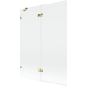 Mexen Lunar fürdőkádparaván, 2-szárnyú, balos, 130 x 150 cm, átlátszó, arany - 897-130-100-50-00-L