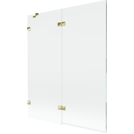 Mexen Lunar 2-szárnyú bal oldali fürdőkád paraván 140 x 150 cm, áttetsző, arany - 897-140-100-50-00-L