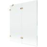 Mexen Lunar 2-szárnyú bal oldali fürdőkád paraván 140 x 150 cm, áttetsző, arany - 897-140-100-50-00-L
