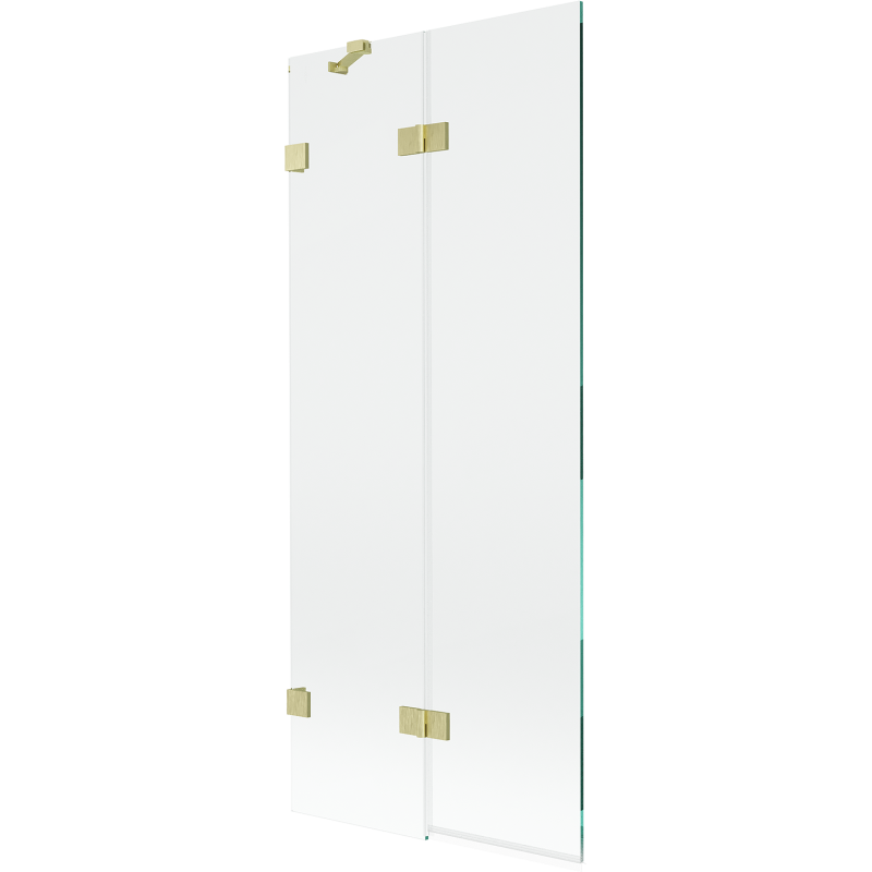 Mexen Lunar paravan cadă cu 2 canaturi stânga 80 x 150 cm, transparent, auriu periat - 897-080-100-55-00-L