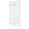Mexen Lunar paravan de cadă cu 2 uși articulare stânga 90 x 150 cm, transparent, auriu periat - 897-090-100-55-00-L