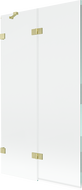 Mexen Lunar paravan cadă cu 2 foi, stânga 100 x 150 cm, transparent, auriu periat - 897-100-100-55-00-L