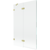 Paravan cadă Mexen Lunar cu 2 panouri, stânga, 110 x 150 cm, transparent, aurit periat - 897-110-100-55-00-L