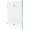 Paravan cadă Mexen Lunar cu 2 uși, stânga, 120 x 150 cm, transparent, auriu periat - 897-120-100-55-00-L