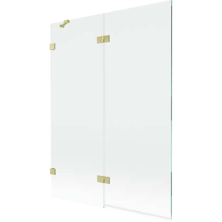 Mexen Lunar paravan cadă de baie 2-panouri stânga 130 x 150 cm, transparent, auriu șlefuit - 897-130-100-55-00-L