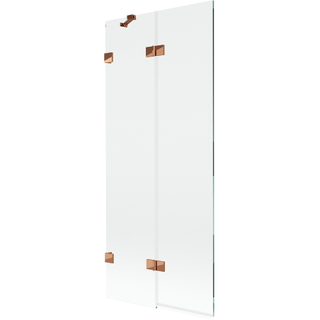 Mexen Lunar fürdőkádparaván 2-szárnyú balos 80 x 150 cm, átlátszó, rózsaarany - 897-080-100-60-00-L
