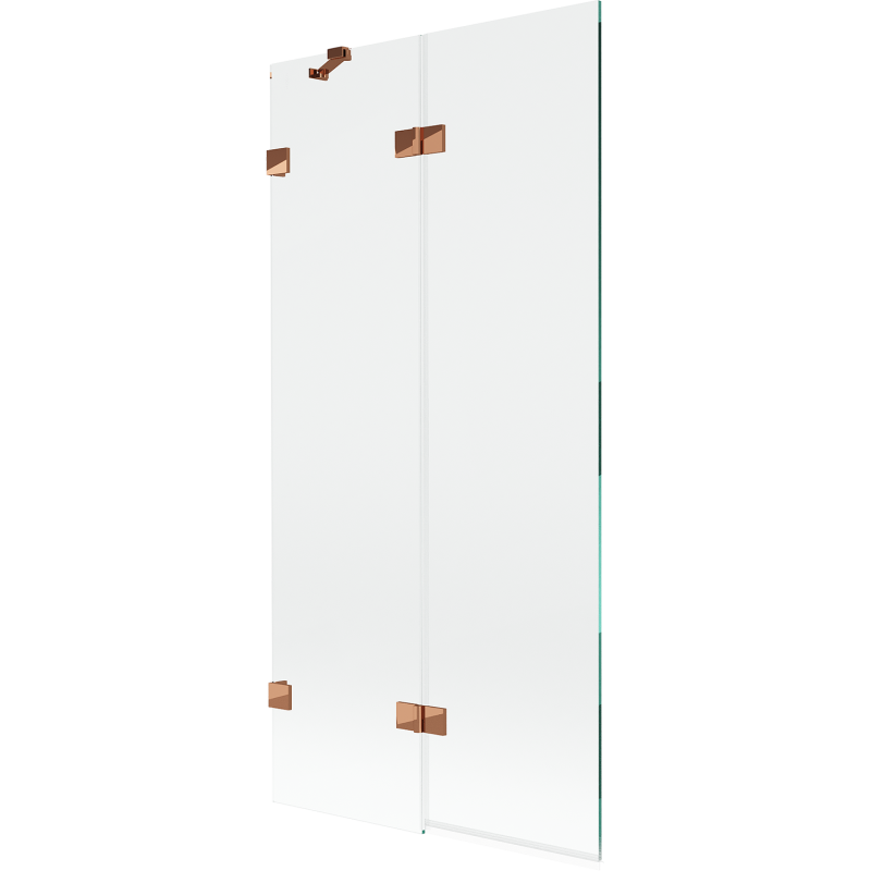 Mexen Lunar 2-szárnyas bal fürdőszobai paraván 90 x 150 cm, átlátszó, rózsaarany - 897-090-100-60-00-L