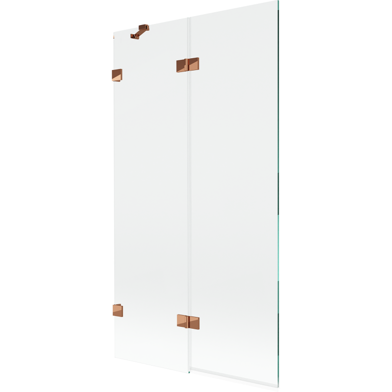 Mexen Lunar paravan pentru cadă, cu 2 uși, stânga, 100 x 150 cm, transparent, aur roz - 897-100-100-60-00-L