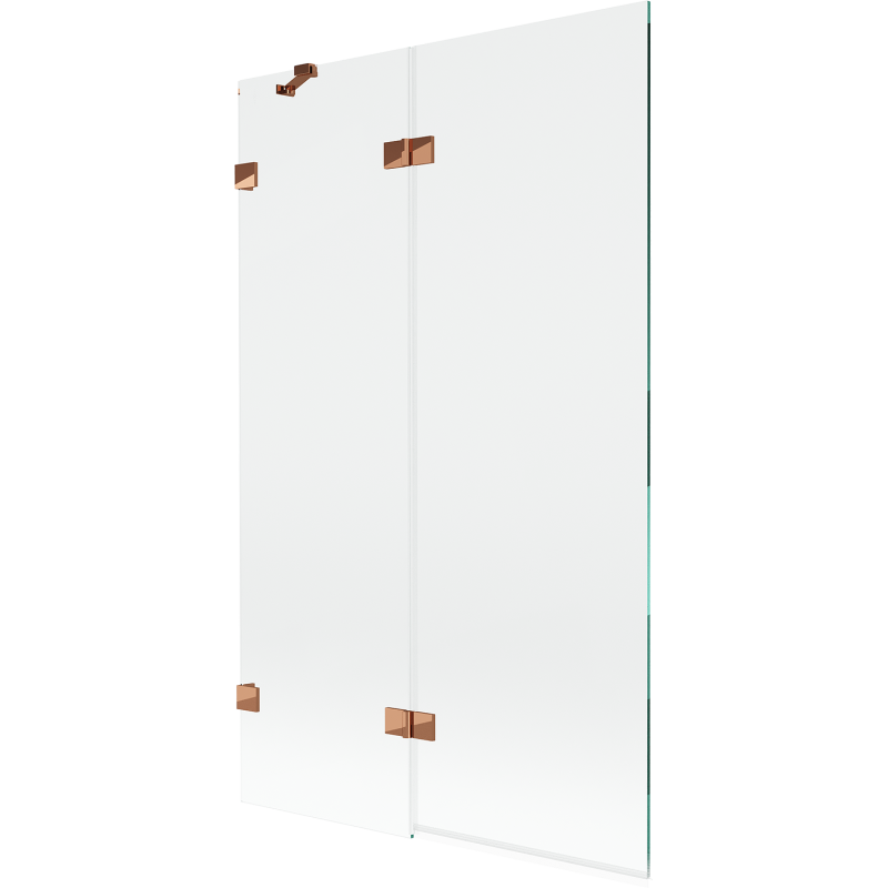 Mexen Lunar fürdőszobai paraván 2 szárnyas balos 110 x 150 cm, átlátszó, rózsaarany - 897-110-100-60-00-L