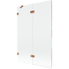 Mexen Lunar paravan de duș cu 2 aripi stânga 120 x 150 cm, transparent, aur roz - 897-120-100-60-00-L