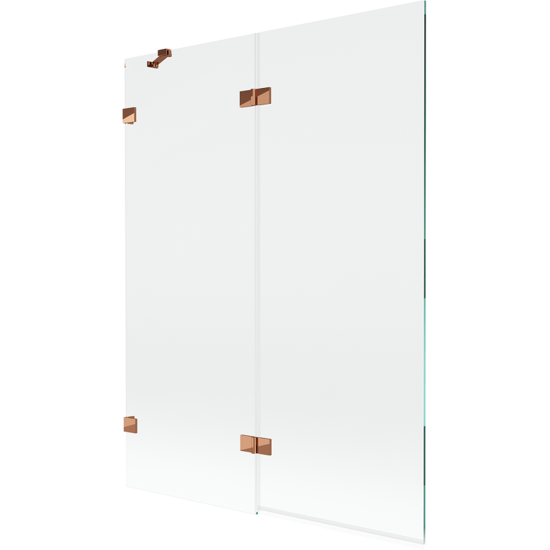Mexen Lunar 2-szárnyas bal fürdőszobai paraván 130 x 150 cm, átlátszó, rózsaszín arany - 897-130-100-60-00-L