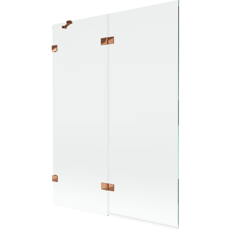 Mexen Lunar 2-szárnyas bal fürdőszobai paraván 130 x 150 cm, átlátszó, rózsaszín arany - 897-130-100-60-00-L