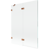 Mexen Lunar paravan de cadă cu 2 panouri, stânga 130 x 150 cm, transparent, aur roz - 897-130-100-60-00-L