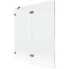 Mexen Lunar paravan de baie cu 2 aripi stânga 140 x 150 cm, transparent, aur roz - 897-140-100-60-00-L
