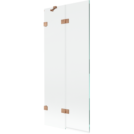 Mexen Lunar kádparaván 2-szárnyú bal 80 x 150 cm, átlátszó, csiszolt réz - 897-080-100-65-00-L