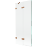 Mexen Lunar paravan de baie cu 2 uși batante stânga 80 x 150 cm, transparent, cupru periat - 897-080-100-65-00-L
