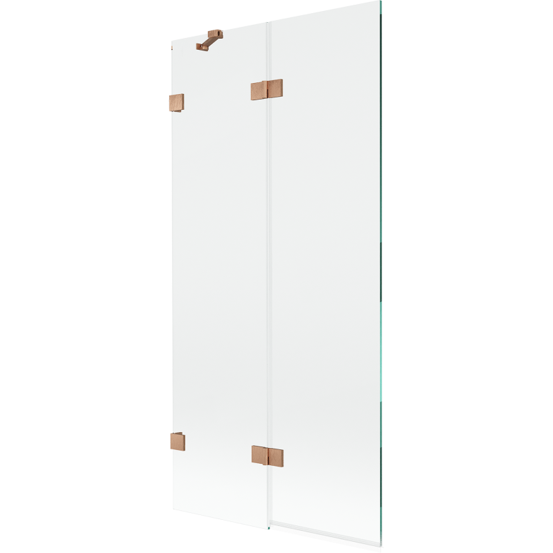Mexen Lunar 2-szárnyas bal oldali kádparaván 90 x 150 cm, átlátszó, matt réz - 897-090-100-65-00-L