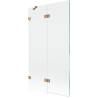 Mexen Lunar paravan cadă de baie cu 2 panouri stânga 100 x 150 cm, transparent, cupru periat - 897-100-100-65-00-L