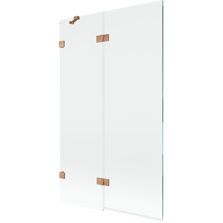 Mexen Lunar kétszárnyú bal oldali fürdőketrec 110 x 150 cm, átlátszó, kefés réz - 897-110-100-65-00-L