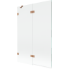 Mexen Lunar paravan de cadă cu 2 panouri stânga 120 x 150 cm, transparent, cupru periat - 897-120-100-65-00-L