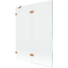 Paravan de cadă Mexen Lunar 2-pliabil stânga 130 x 150 cm, transparent, cupru periat - 897-130-100-65-00-L