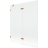 Paravan cadă Mexen Lunar cu 2 uși stânga 140 x 150 cm, transparent, cupru periat - 897-140-100-65-00-L