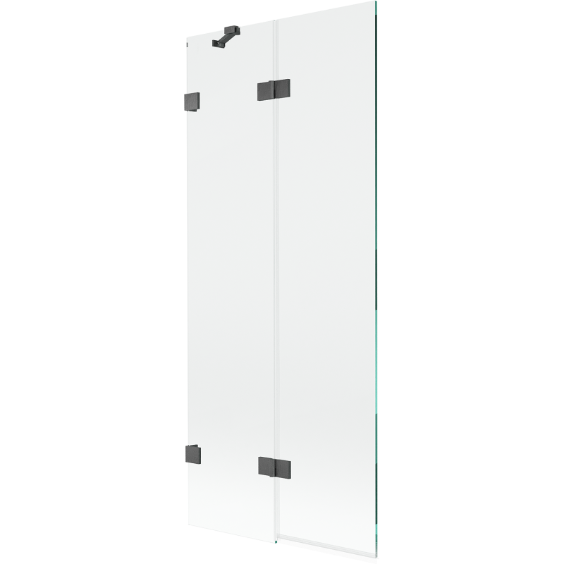 Mexen Lunar 2-szárnyú fürdőkád paraván bal 80 x 150 cm, átlátszó, gun szürke kefélt - 897-080-100-66-00-L