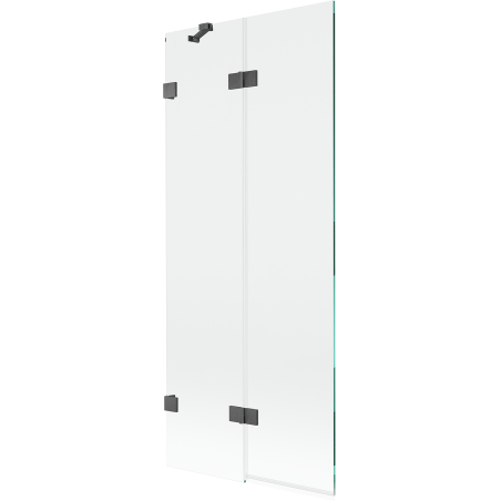 Mexen Lunar 2-szárnyú fürdőkád paraván bal 80 x 150 cm, átlátszó, gun szürke kefélt - 897-080-100-66-00-L