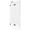 Paravan cadă Mexen Lunar cu 2 uși, stânga, 80 x 150 cm, transparent, gri armat periat - 897-080-100-66-00-L