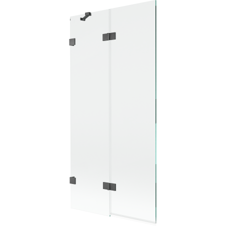 Mexen Lunar paravan de cadă 2 canate stânga 90 x 150 cm, transparent, gri pistol periat - 897-090-100-66-00-L