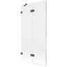 Paravan cadă Mexen Lunar cu 2 uși pliabile stânga 90 x 150 cm, transparent, gri periat - 897-090-100-66-00-L