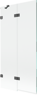 Mexen Lunar 2-szárnyas balos kádparaván 90 x 150 cm, átlátszó, fegyverszürke matt - 897-090-100-66-00-L