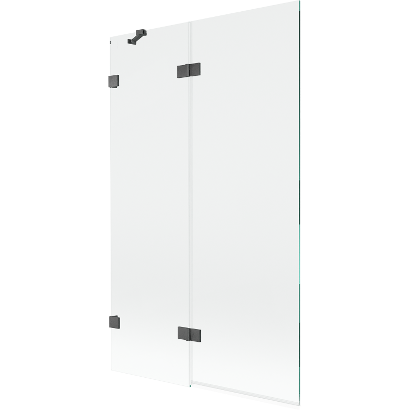 Mexen Lunar 2-szárnyú bal oldali fürdőszobai paraván 110 x 150 cm, átlátszó, sötétszürke kefélt - 897-110-100-66-00-L