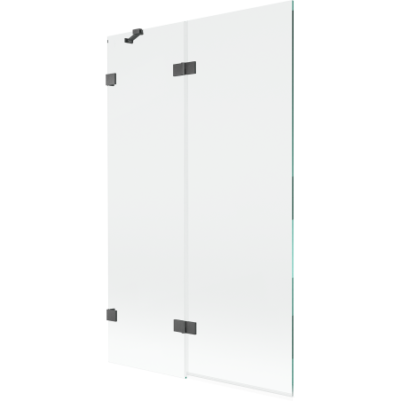 Mexen Lunar 2-szárnyú bal oldali fürdőszobai paraván 110 x 150 cm, átlátszó, sötétszürke kefélt - 897-110-100-66-00-L