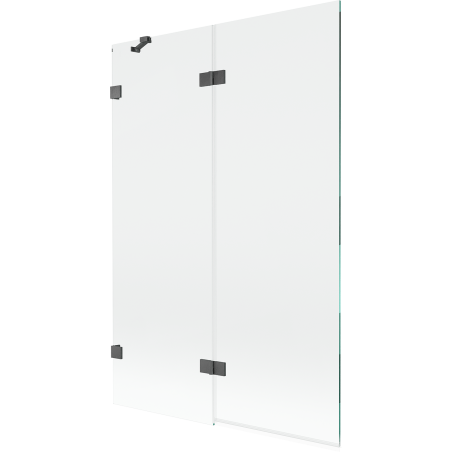 Mexen Lunar fürdőkádszárny 2-részes balos 120 x 150 cm, átlátszó, gun szürke kefe - 897-120-100-66-00-L