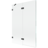 Mexen Lunar paravan cadă cu două uși, stânga 120 x 150 cm, transparent, gri armat șlefuit - 897-120-100-66-00-L