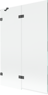 Mexen Lunar fürdőkádszárny 2-részes balos 120 x 150 cm, átlátszó, gun szürke kefe - 897-120-100-66-00-L