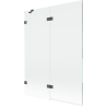 Paravan de cadă Mexen Lunar 2-panouri stânga 130 x 150 cm, transparent, gri pistol periat - 897-130-100-66-00-L