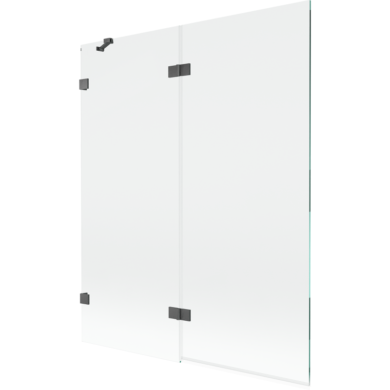 Mexen Lunar paravan de cadă cu 2 aripi stânga 140 x 150 cm, transparent, gri mat periat - 897-140-100-66-00-L