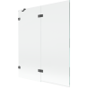 Mexen Lunar paravan cadă cu 2 canaturi stânga 140 x 150 cm, transparent, gri pistol periat - 897-140-100-66-00-L