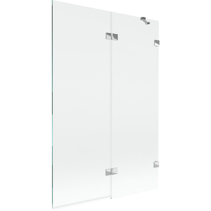 Mexen Lunar kétszárnyú fürdőszobai válaszfal jobb 120 x 150 cm, áttetsző, króm - 897-120-100-01-00-P