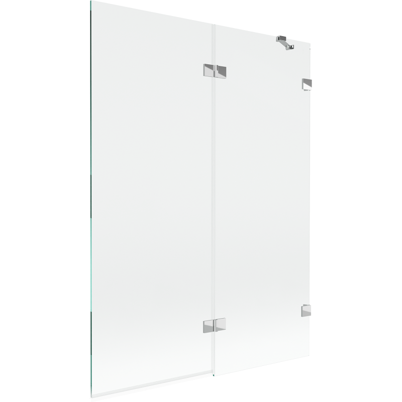 Mexen Lunar kétszárnyú jobbos kádparaván 130 x 150 cm, áttetsző, króm - 897-130-100-01-00-P