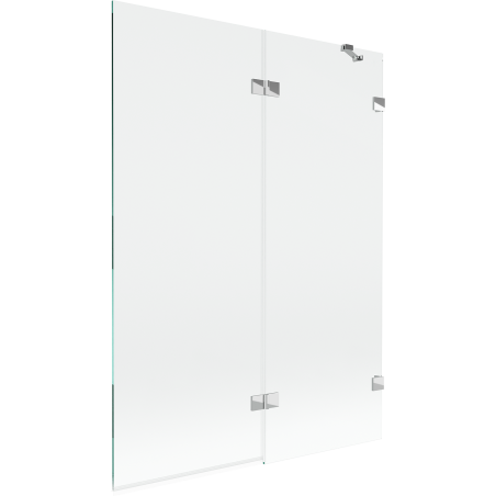 Mexen Lunar kétszárnyú jobbos kádparaván 130 x 150 cm, áttetsző, króm - 897-130-100-01-00-P